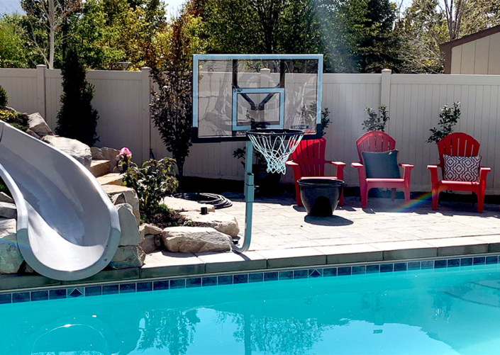 QuikFire Pro Pool Basketball Hoop Photos SwimShape